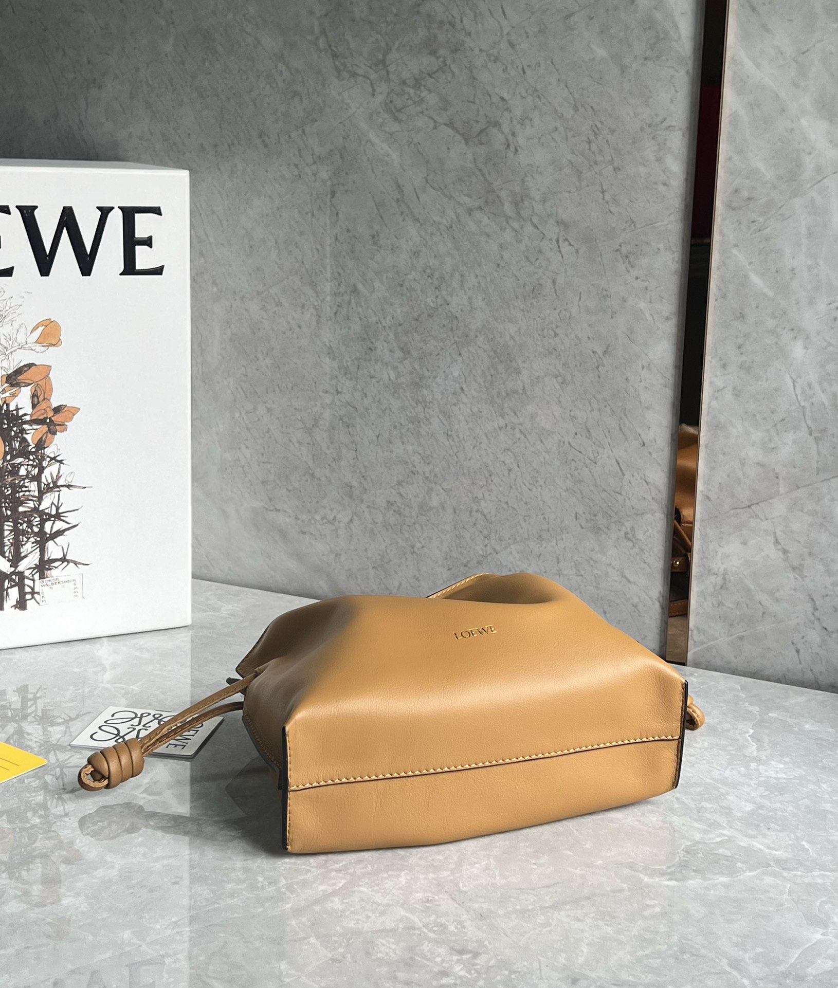 Loewe Mini Flamenco clutch in nappa calfskin Warm Desert